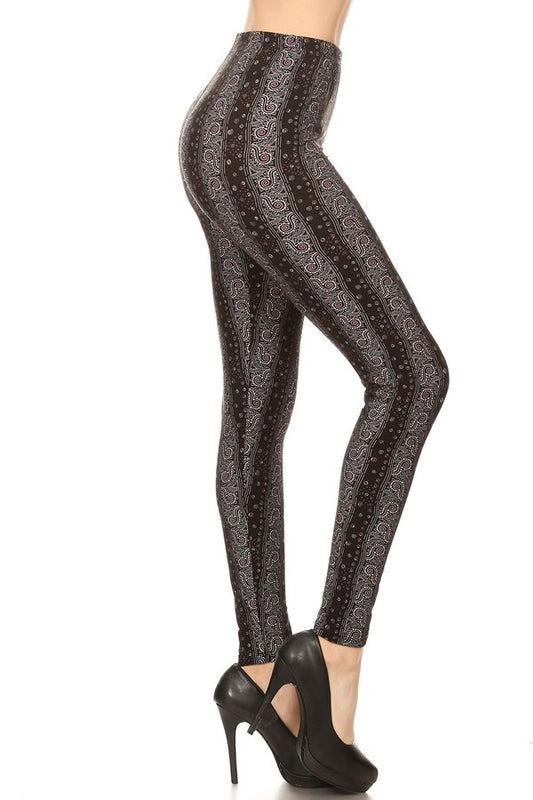 STRIPE Print Brushed Ankle ONE SIZE Leggings