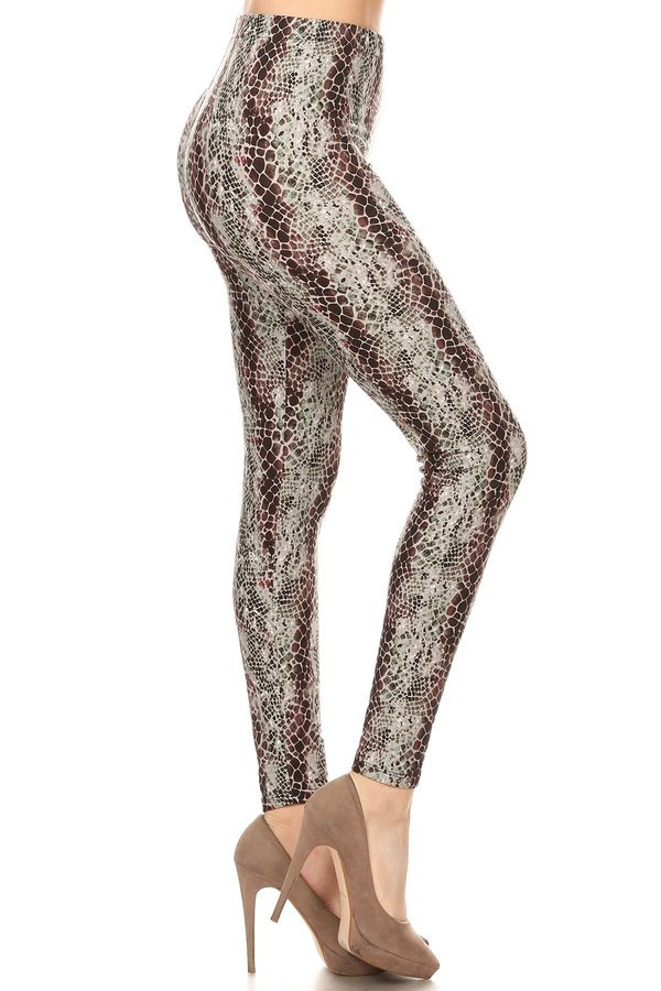 SNAKESKIN Print Ankle ONE Size Leggings