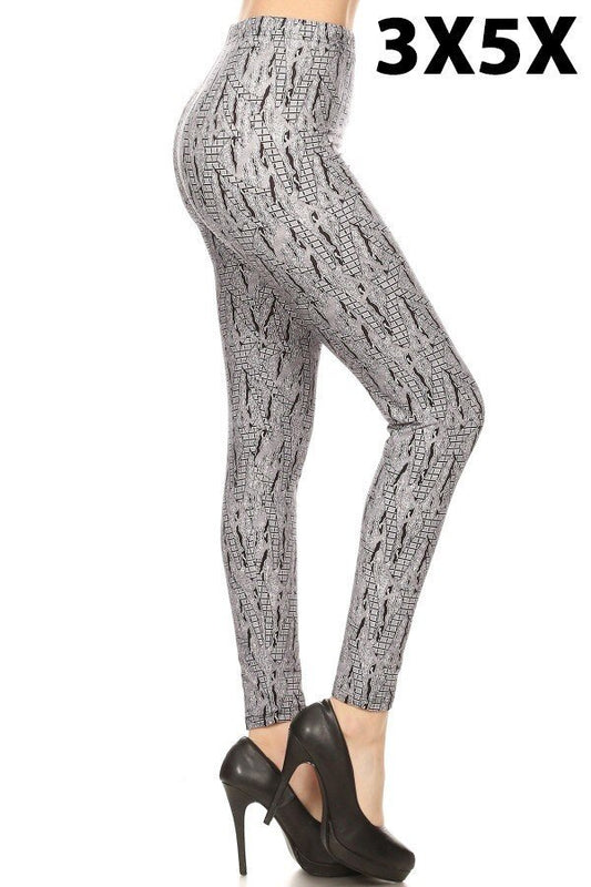 3X5X MULTI PRINT Ankle PLUS Size Leggings