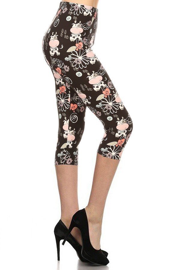 CAPRI COW ONE Size Printed Leggings