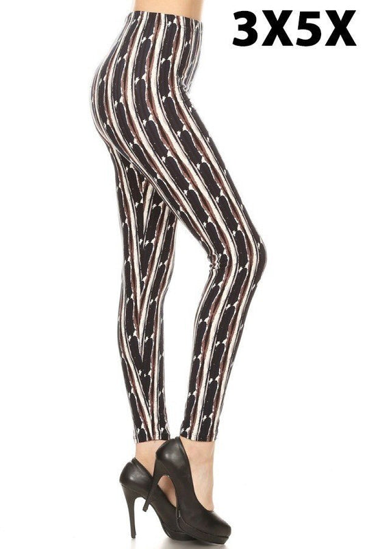 3X5X STRIPE PRINTED BUTTER SOFT Ankle Legging