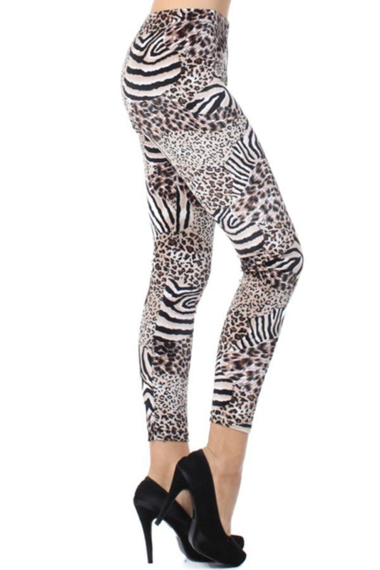 Velvet Animal Printed One Size Leggings