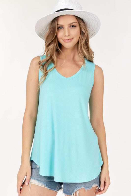 Basic Casual V neck Tank Top