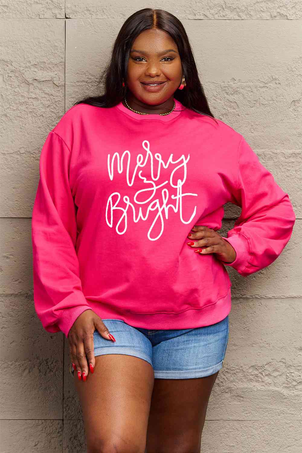 MERRY AND BRIGHT Graphic Sweatshirt