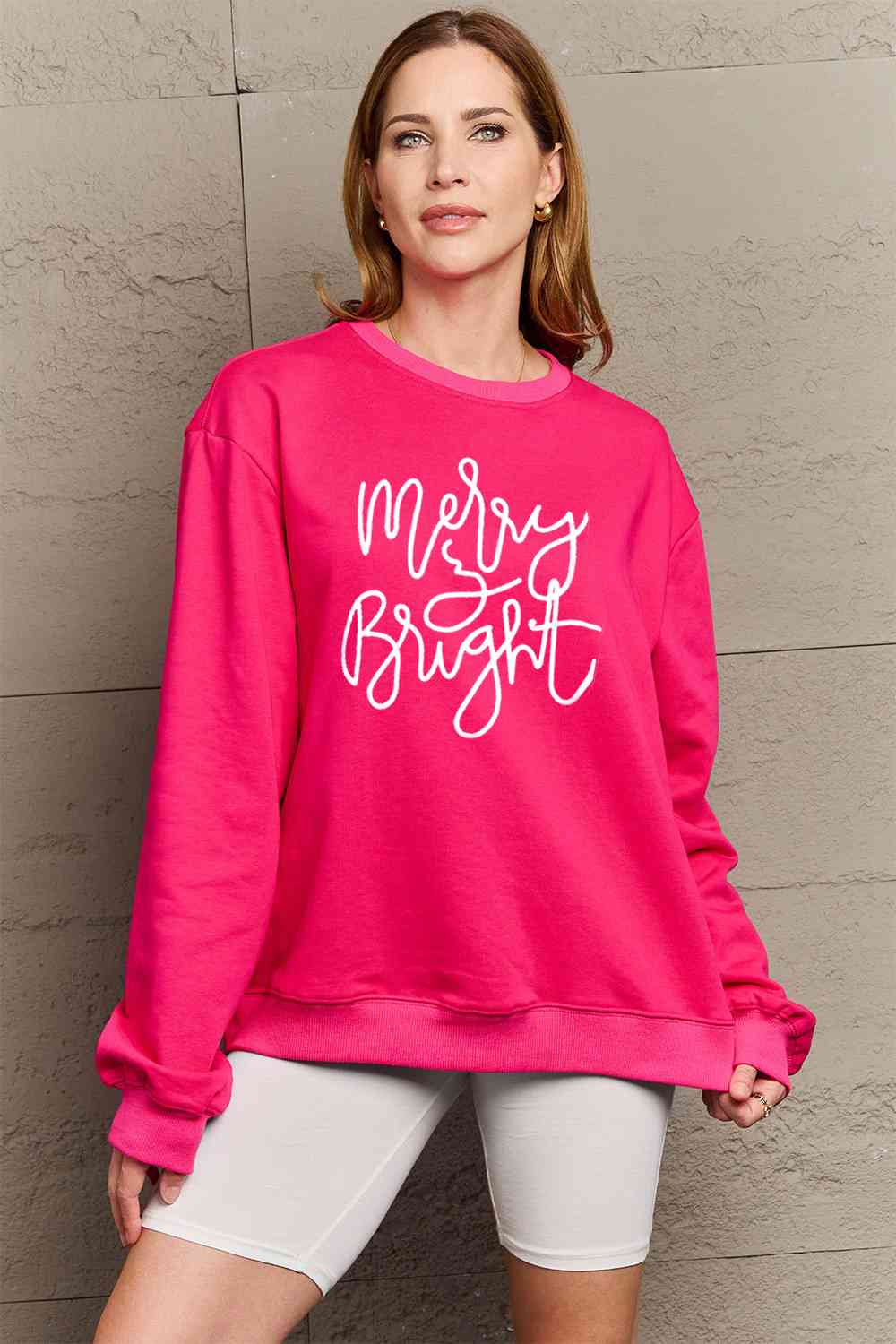 MERRY AND BRIGHT Graphic Sweatshirt