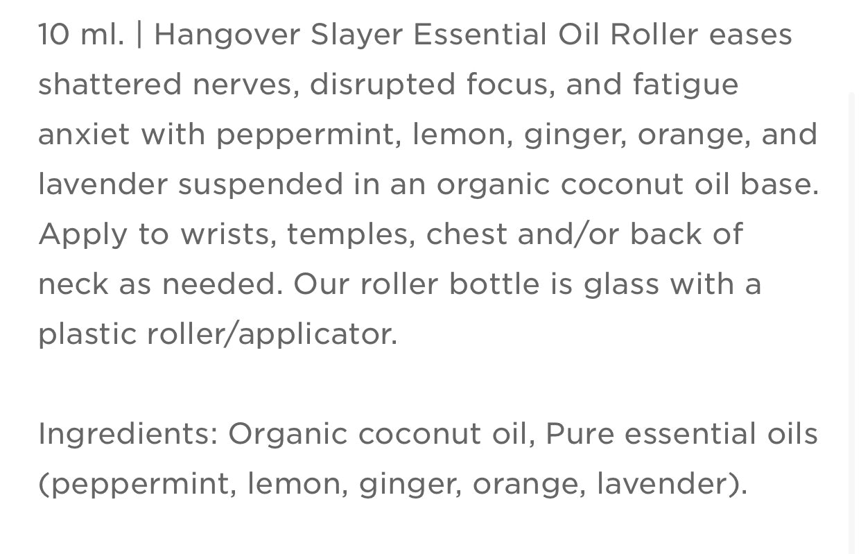 Essential Oil Roller - Hangover Slayer