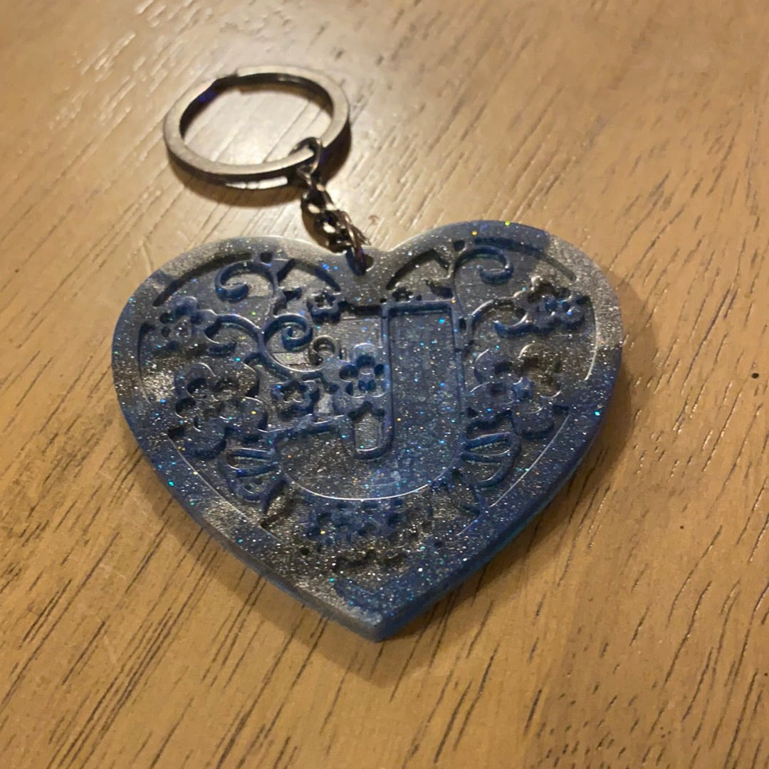 J HEART KEYCHAIN