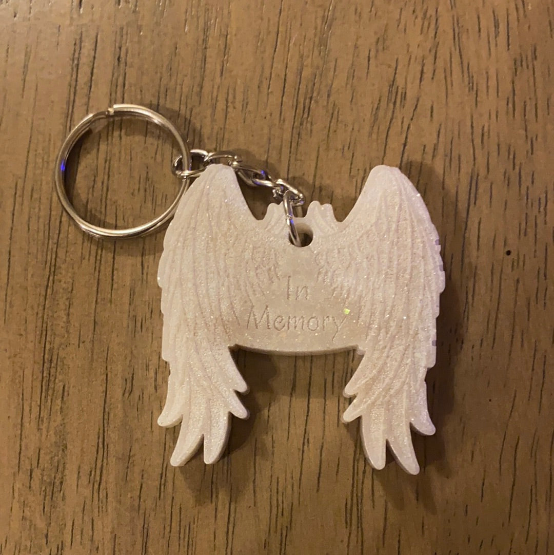 IN MEMORY WINGS KEYCHAIN