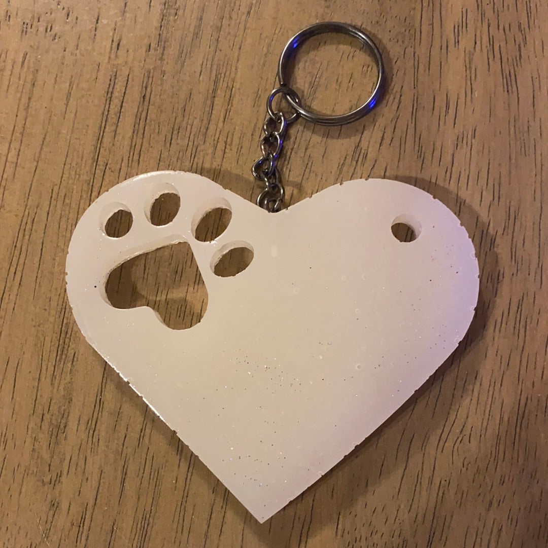 LARGE HEART PAW KEYCHAIN