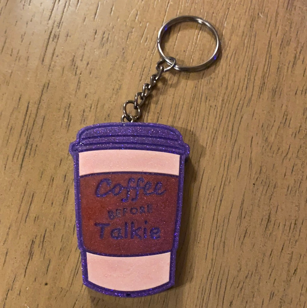 COFFEE BEFORE TALKIE CUP KEYCHAIN