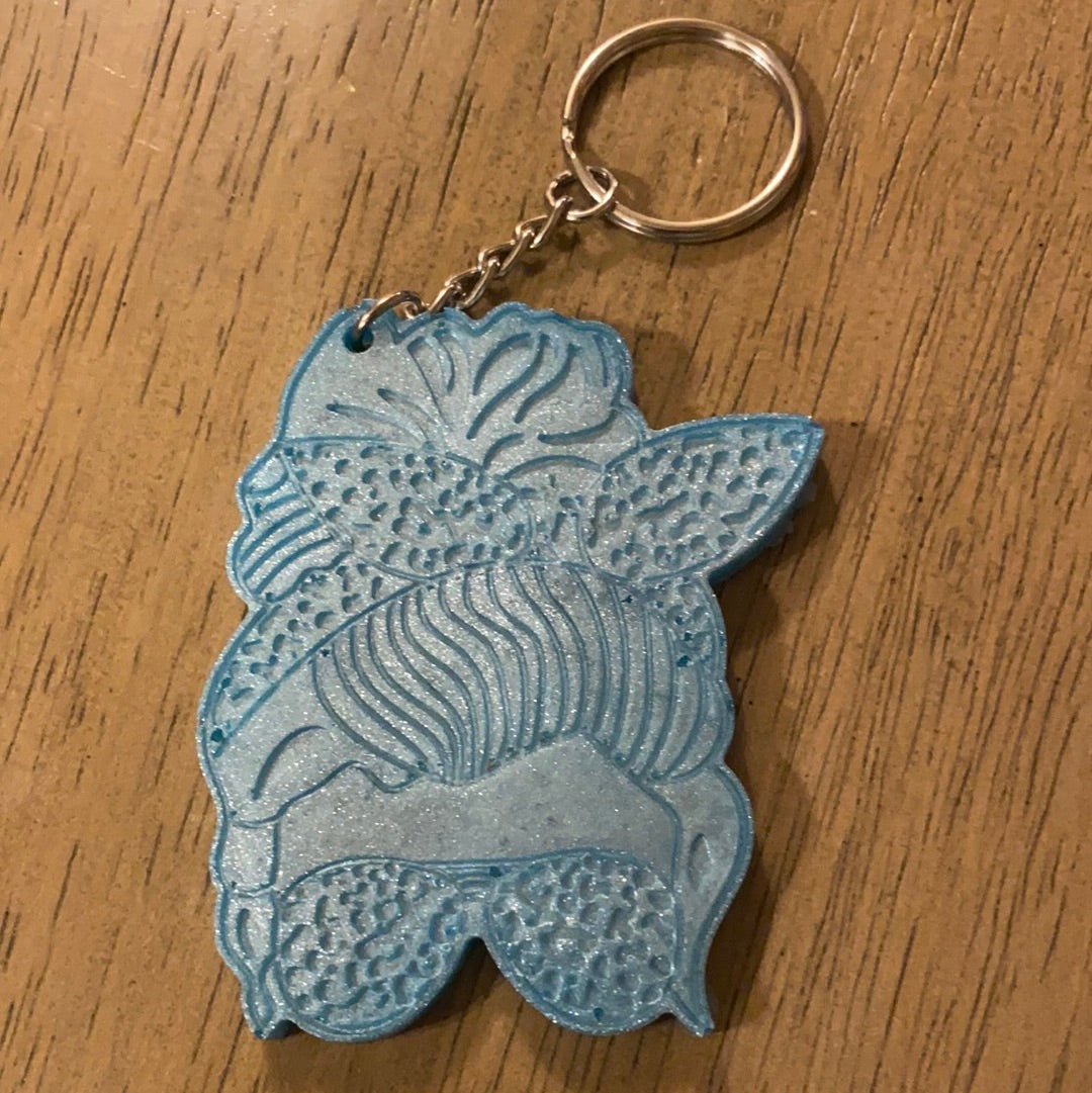 MESSY BUN MOM KEYCHAIN