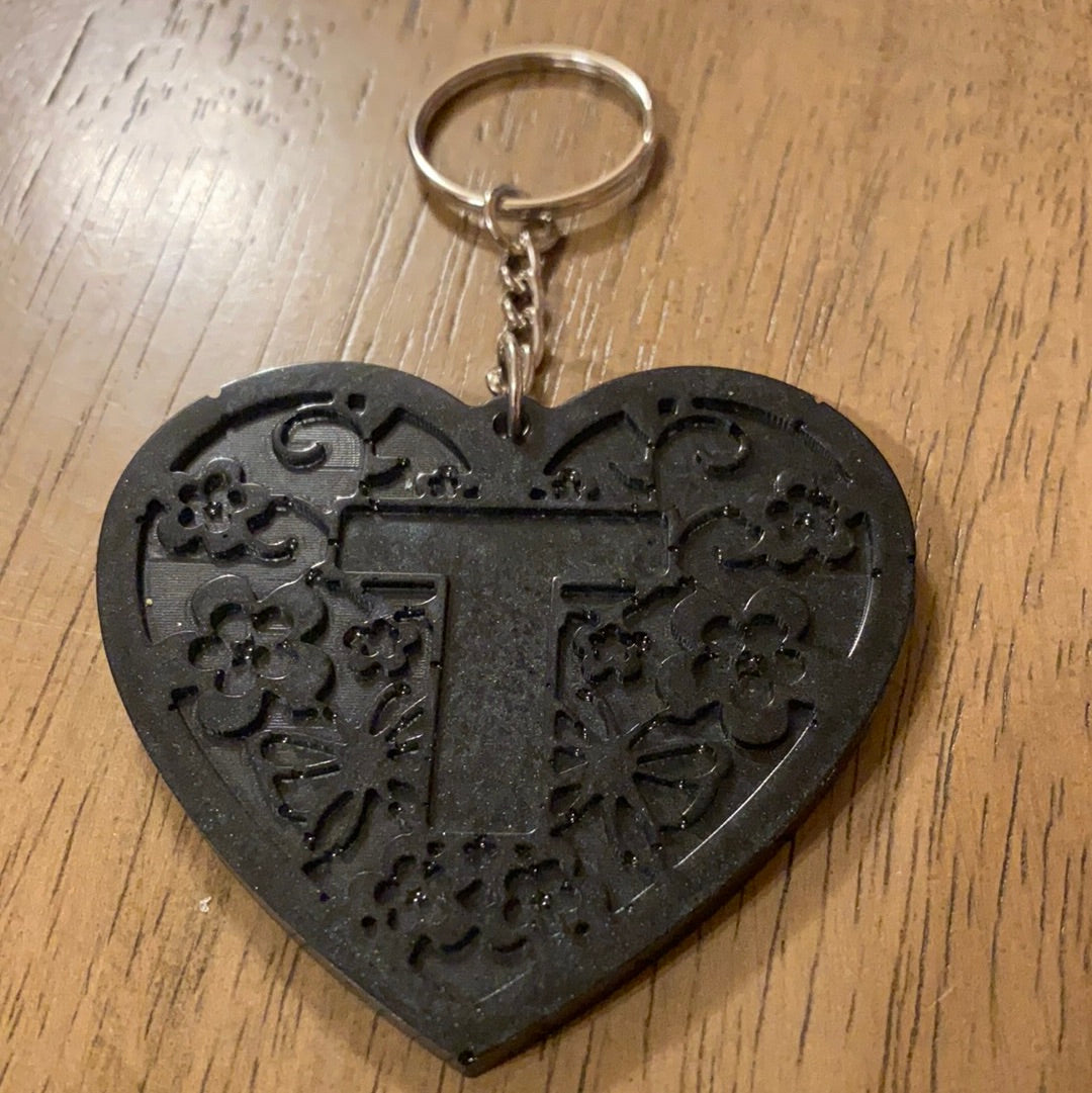 T HEART KEYCHAIN