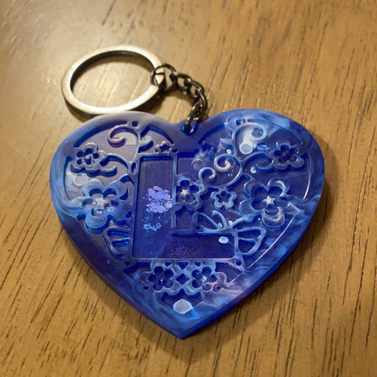 L HEART KEYCHAIN