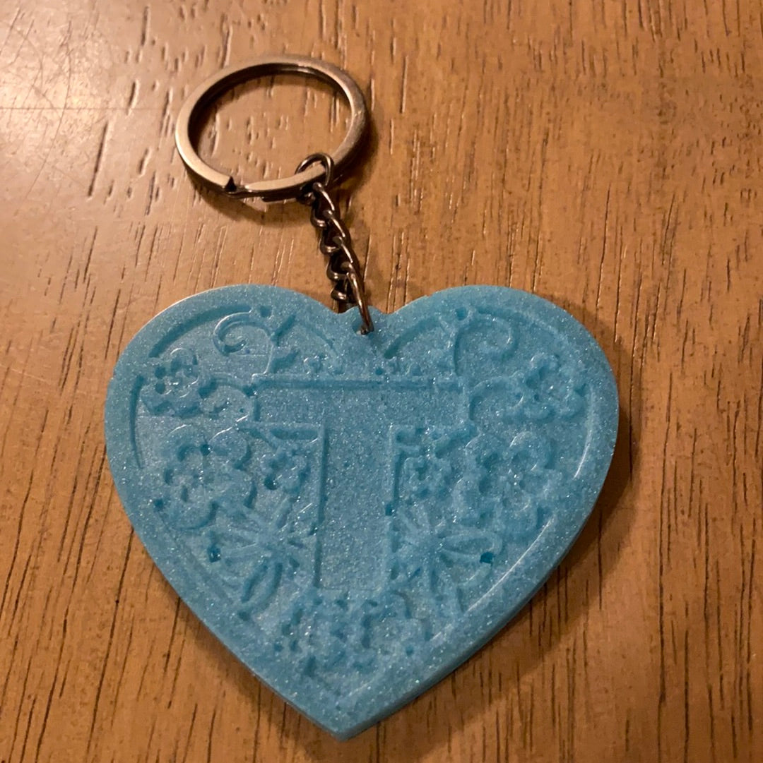 T HEART KEYCHAIN