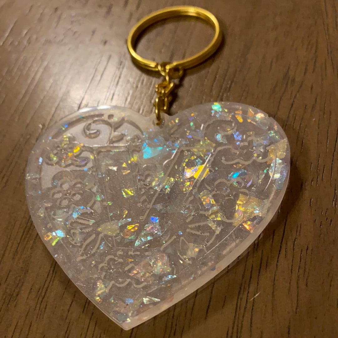 V HEART KEYCHAIN