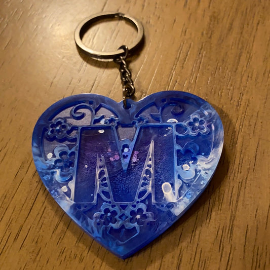 M HEART KEYCHAIN