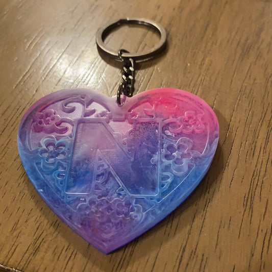 N HEART KEYCHAIN