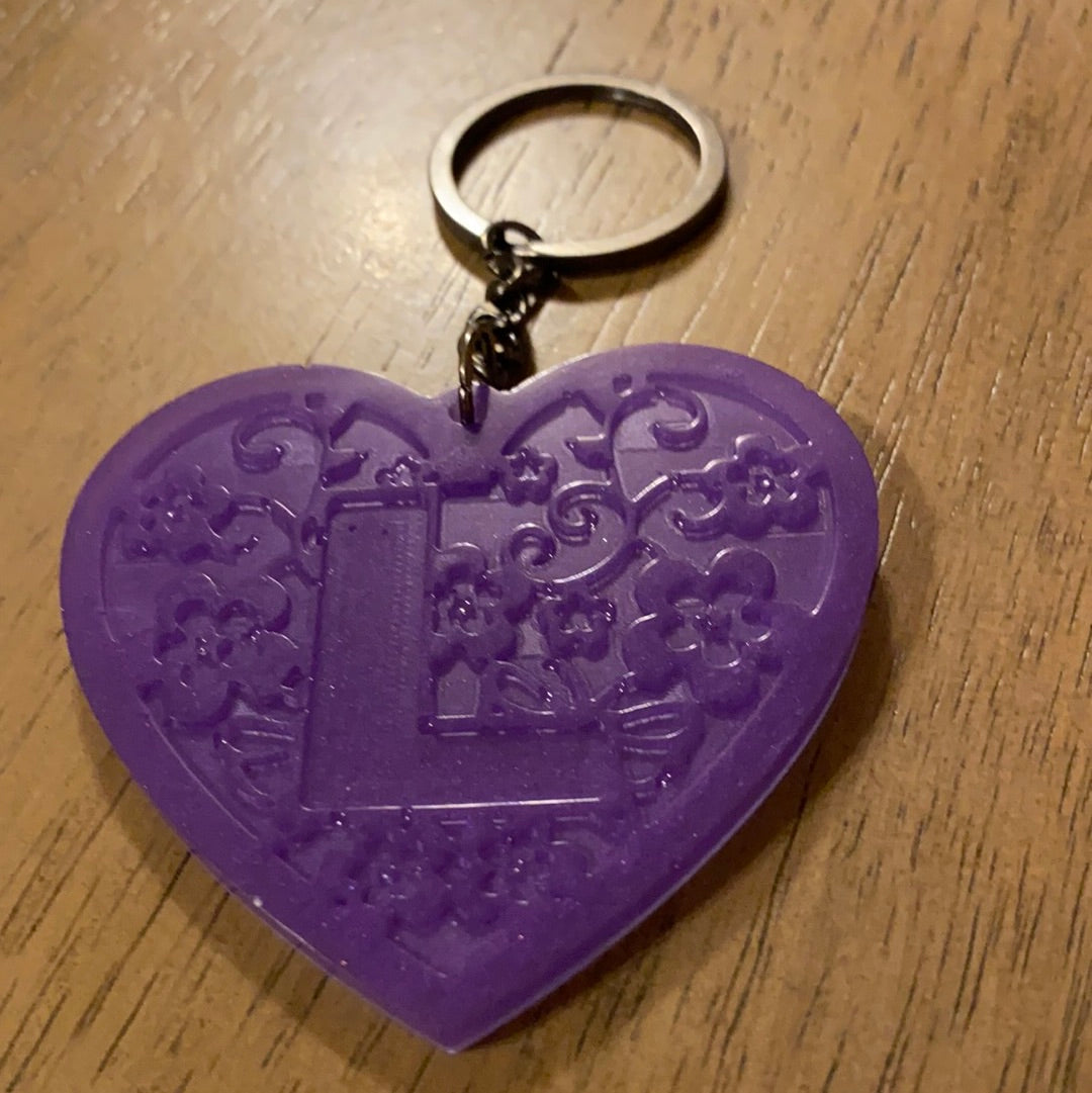 L HEART KEYCHAIN