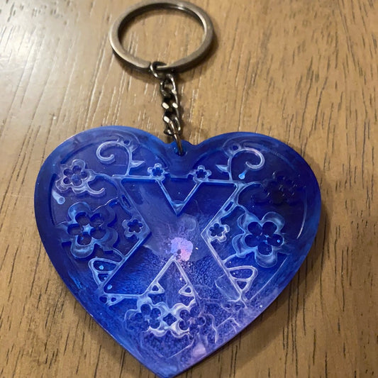 X HEART KEYCHAIN