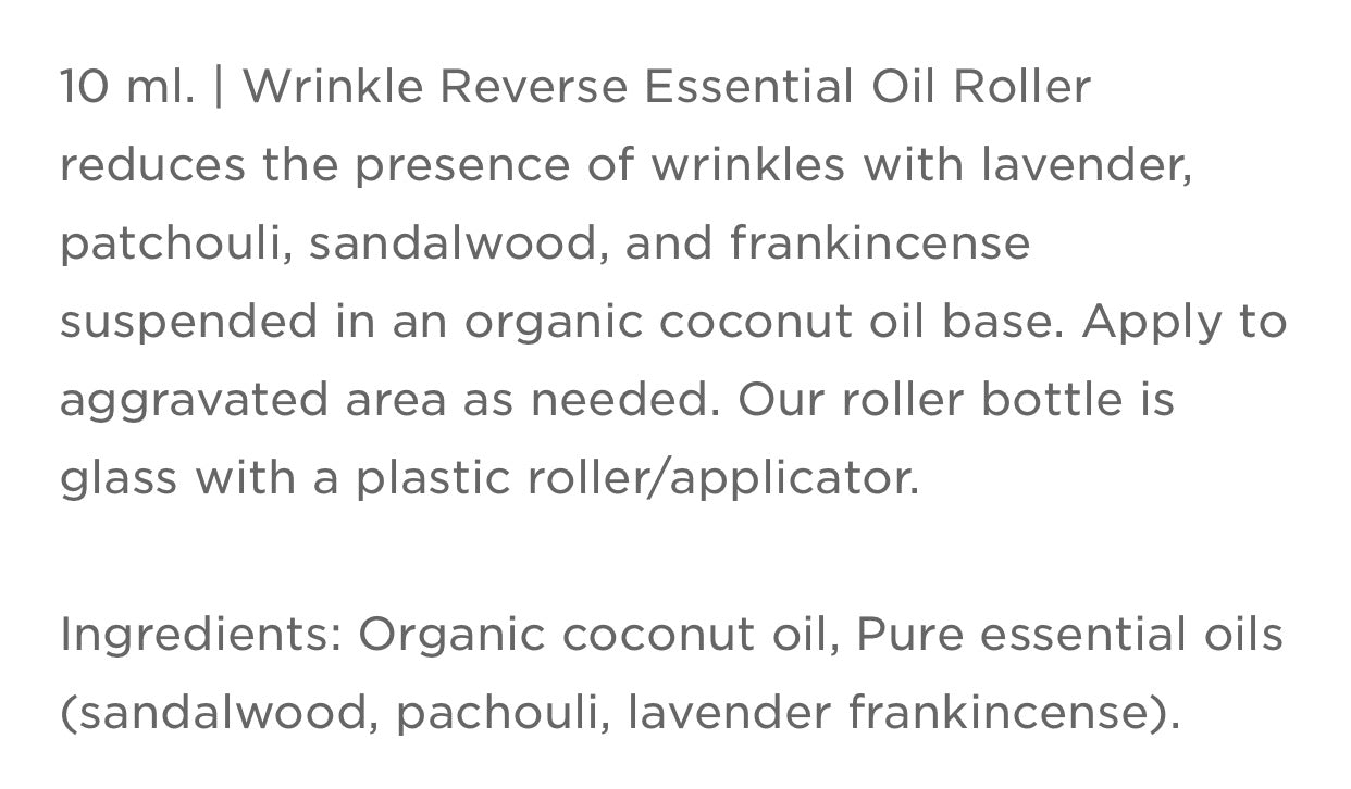 Essential Oil Roller - wrinkle reverse