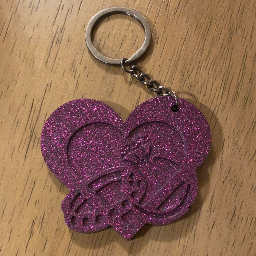 HEART AND RINGS KEYCHAIN