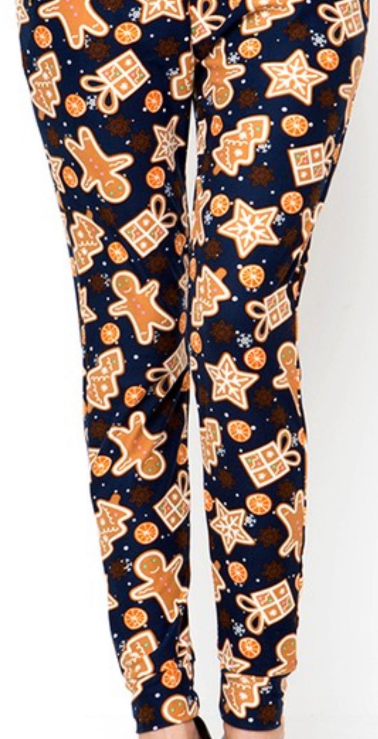 GINGERBREAD Print Brushed BUTTER SOFT Leggings