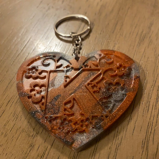 K HEART KEYCHAIN