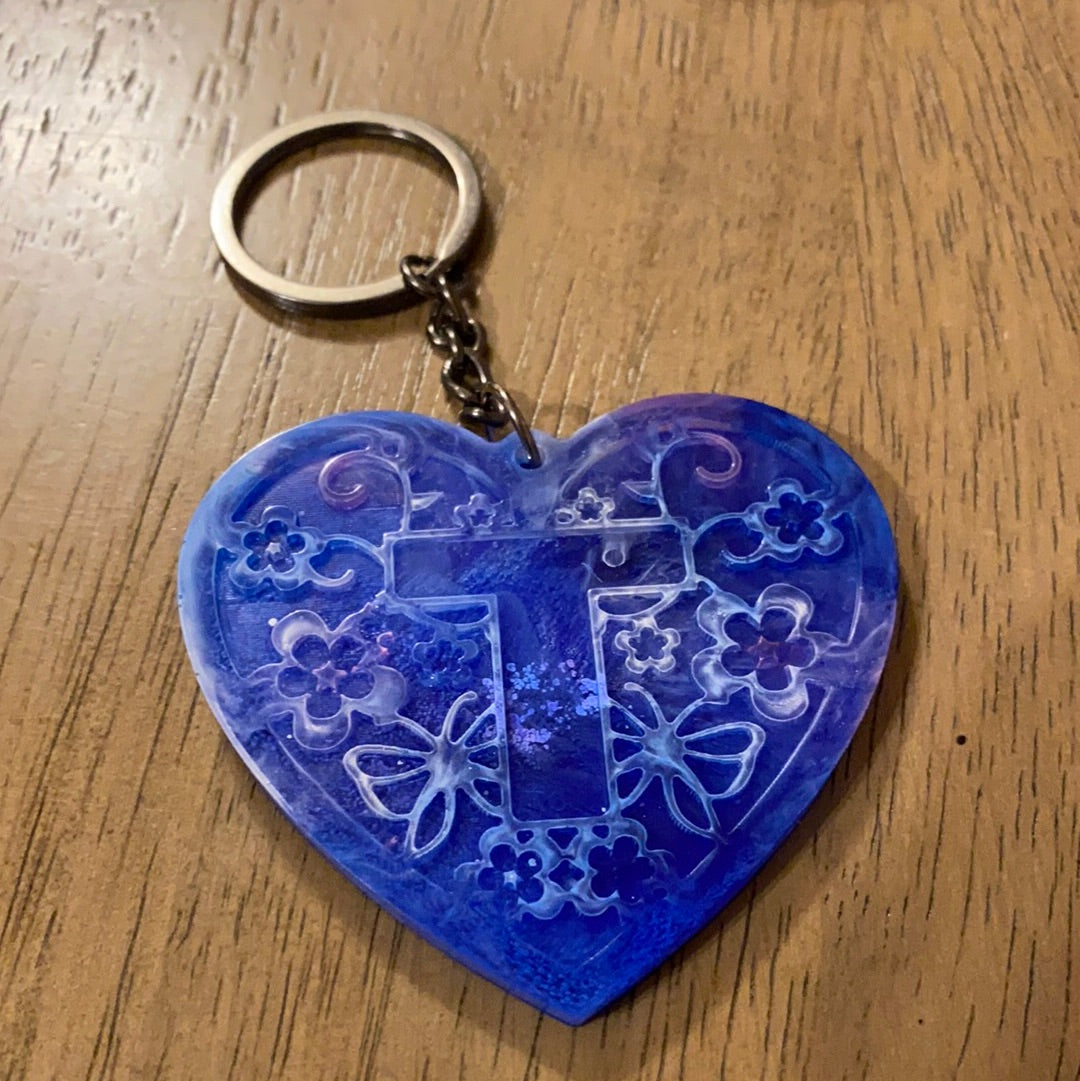 T HEART KEYCHAIN