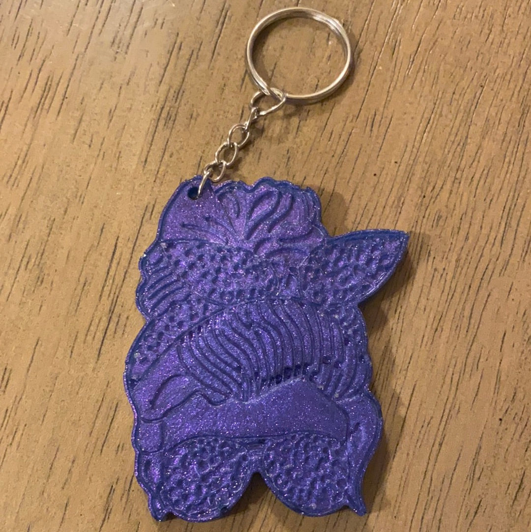 MESSY BUN MOM KEYCHAIN