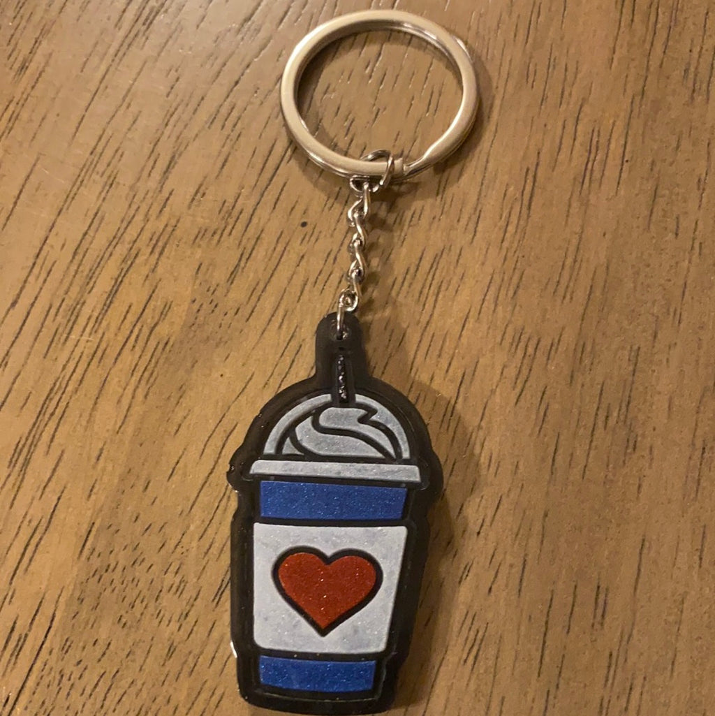 TO GO ICED HEART COFFEE CUP KEYCHAIN