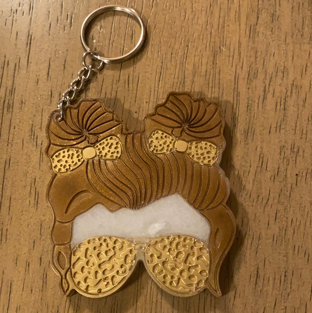 SPACE BUN MOM KEYCHAIN