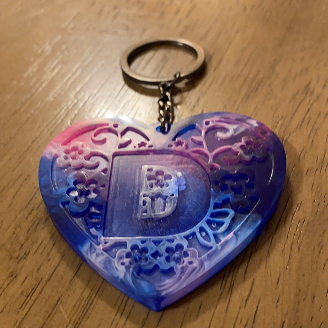 D HEART KEYCHAIN