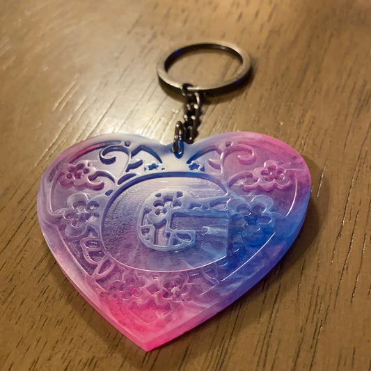 G HEART KEYCHAIN