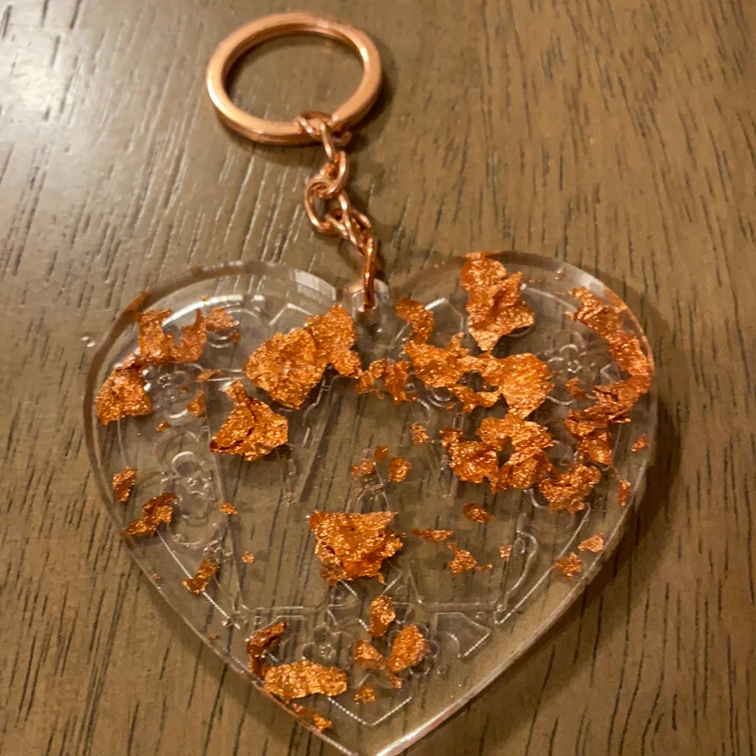 W HEART KEYCHAIN