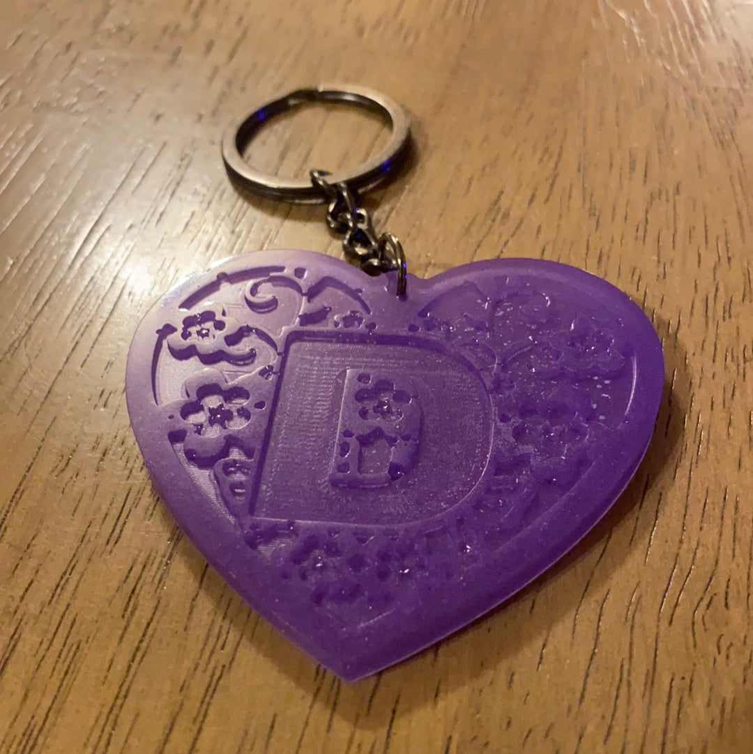 D HEART KEYCHAIN