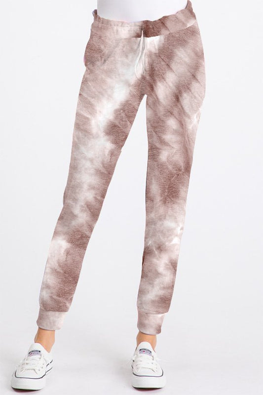 TIE DYE PRINT JOGGER CASUAL PANTS WITH WAIST BAND AND SIDE POCKET