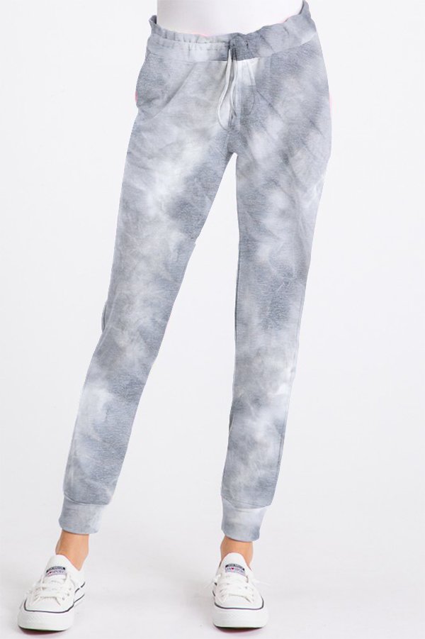 TIE DYE PRINT JOGGER CASUAL PANTS WITH WAIST BAND AND SIDE POCKET