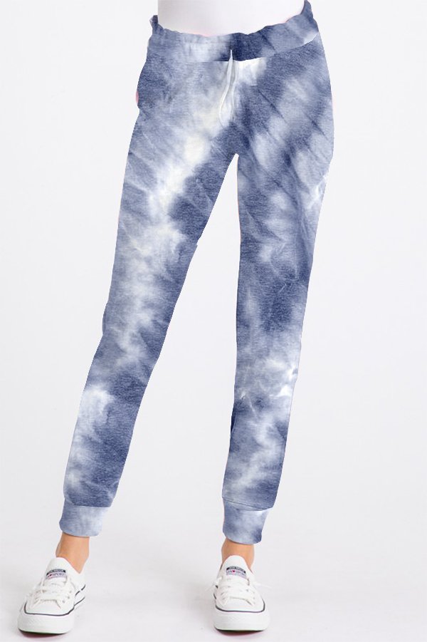 TIE DYE PRINT JOGGER CASUAL PANTS WITH WAIST BAND AND SIDE POCKET