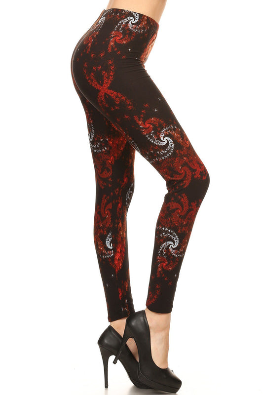 ABSTRACT Print Brushed Ankle ONE SIZE Leggings