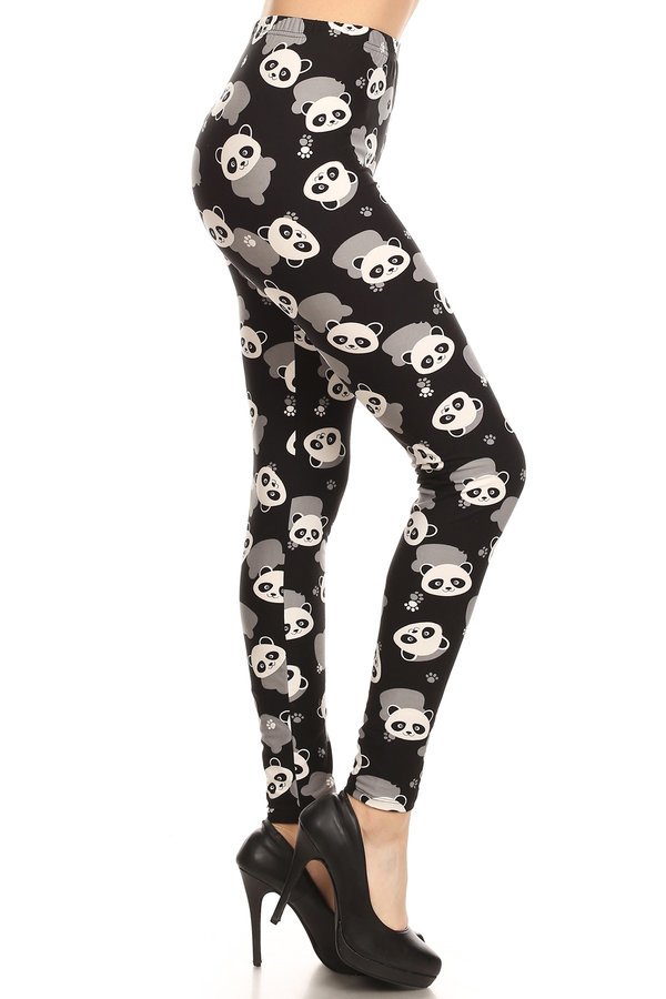 Panda ONE SIZE PRINT LEGGINGS FULL BUTTERY SOFT