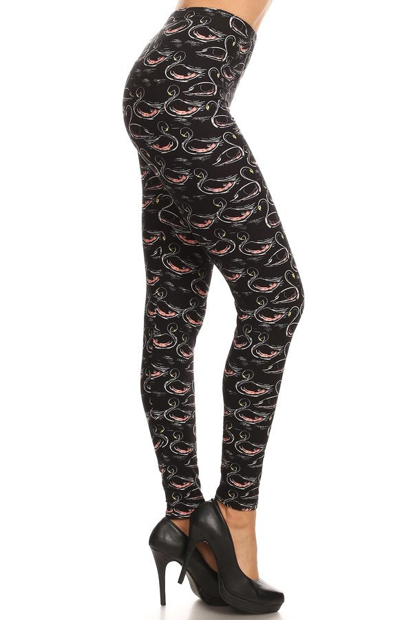 DUCK Print Brushed Ankle ONE SIZE Leggings